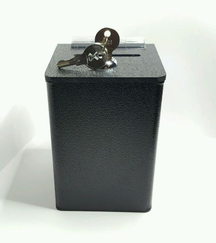 Portable tip box, donation box, hang-able charity box, money box! Solid Black!