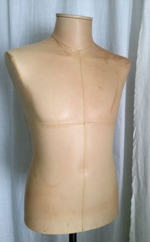 Mannequin male tanned leather torso with stand for sale