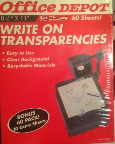 Office Depot Clear Transparency Sheets 8.5&#034;x11&#034; Box of 60