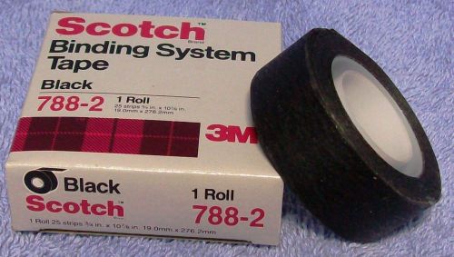 Scotch Binding System Tape, 788-2, Black, 25 Strips, 3/4 in X 10 7/8&#034;  6 Rolls
