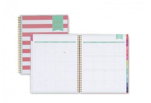 2016-2017 Weekly Planner - Whitney English DAY DESIGNER Blue Sky - Coral Stripe