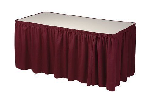 OpenBox Phoenix 13-Feet Table Skirting, Shirred, Burgundy