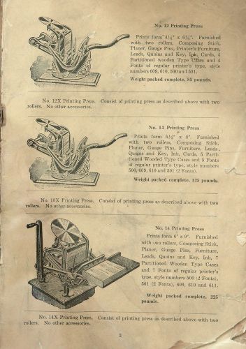 Baltimore 6x9 No 14 MANUAL PRINTING PRESS OPERATORS MANUAL PDF