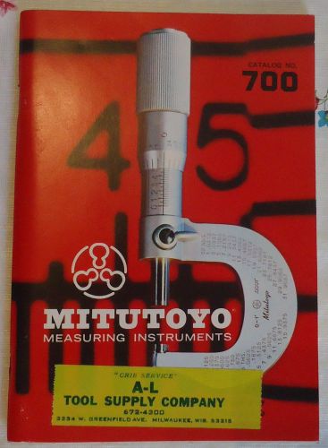 VTG 1971 MITUTOYO CATALOG 700 Measuring Instruments JAPAN MTI Corp. A-L Tool Co.