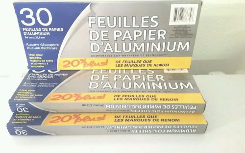 Aluminum Foil Wrappers. 90 Pre Cut Pop Up Foil Sheets Size 13.38&#034; x 10.75&#034;.