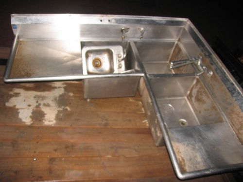 Commercial 3 Compartment Stainless Steel Corner Sink