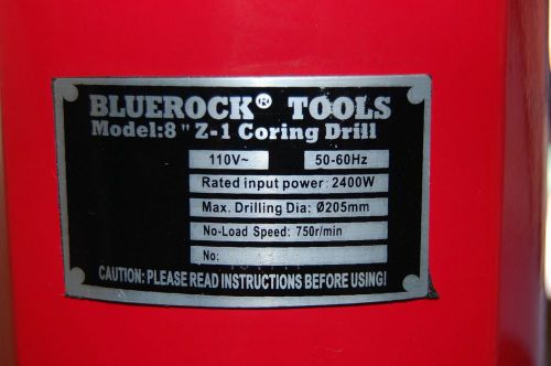 CORE DRILL W/STAND CONCRETE CORING HIGH QUALITY PACKAGE DEAL 8&#034;BLUEROCK ® Tools