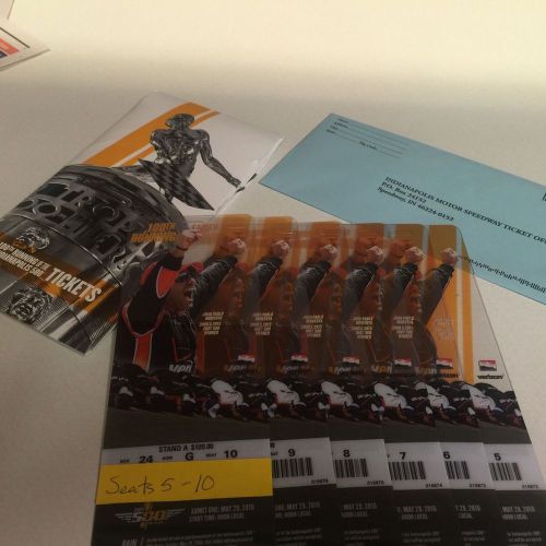 Indianapolis 500 Tickets- 3 Great Seats in Stand A  2016 Indy 500