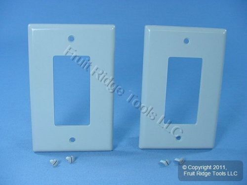 2 leviton gray decora large wallplates gfci gfi rocker switch covers 80601-gy for sale
