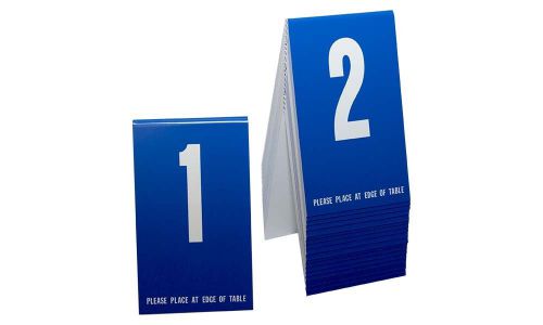 Table Numbers 1-20- Blue w/ white number, Tent style, Free shipping