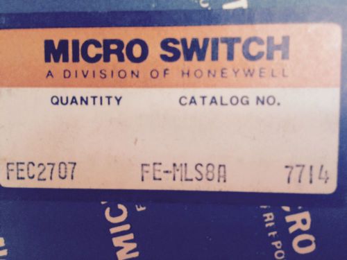 HONEYWELL MICRO SWITCH FEC2707 FE-MLS8A ~ NEW OLD STOCK ~ FREE SHIPPING