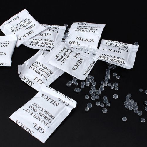 Safety 100 Pack Silica Gel Desiccant Moisture Absorber Dehumidifier Non-Toxic