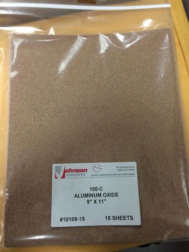 Johnson Abrasives  100-C 9&#034; x 11&#034; Aluminum Oxide Sheets, 15 sheet Package New!!!
