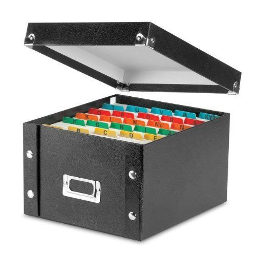 Snap-N-Store Collapsible Index Card File Box, Holds 1100 Cards of 5 x 8 Inches,