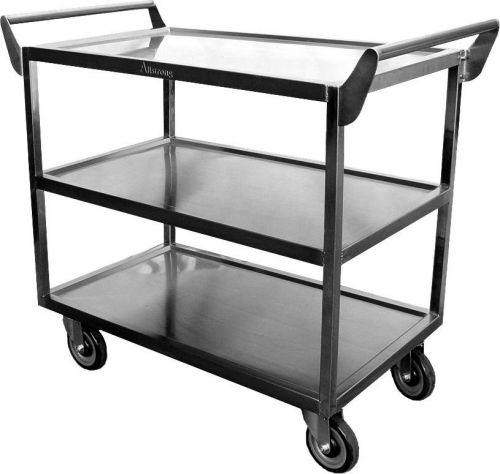Heavy duty 40 x 20 utility cart 3 tier stainless 5&#034; casters - c-2333 for sale