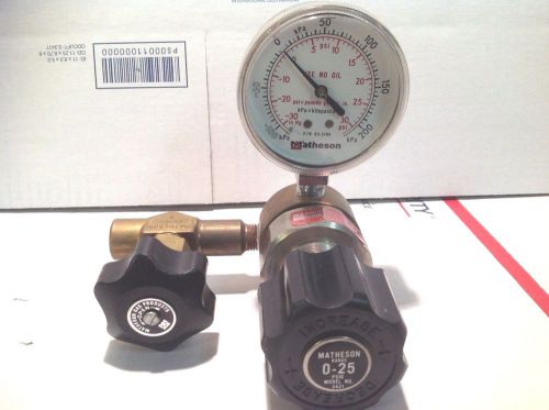 Matheson High-Purity Brass Line Regulator 3421 with shut off valve 0-25 psi