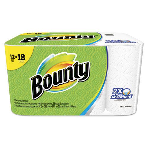 Bounty perforated towel rolls, 11 x 10 2/5, white, 66 sheets/roll, 12/carton for sale