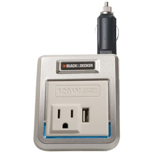 Black &amp; decker pi120p power inverter w/usb outlet - 120 watt for sale