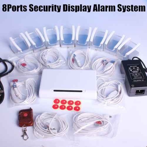 8ports cell mobile phone security display alarm system sets for for retail shop for sale