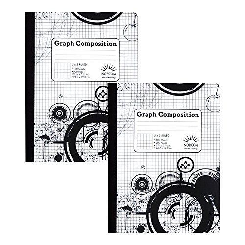 Norcom 5 x 5 Ruled Graph Composition Book (Pack of Two Books)
