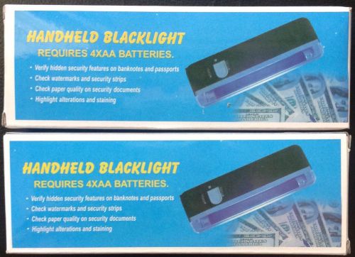 US SELLER- (2x) Two Handheld Portable Black Lights UV- Money Stain Pet Detector