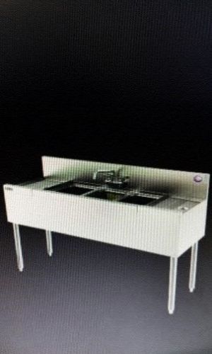 New perlick 96 in 3 compartment sink w/ 2- 30 in. drain boards for sale