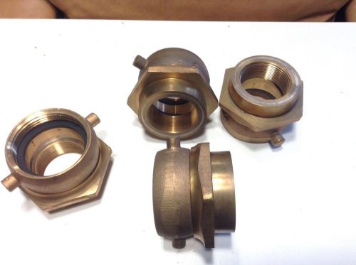 4- fire hydrant adapter 2-1/2&#034; female x 3&#034; female swivel. brass, new old stock for sale