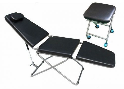 Portable Foldable Dental Chair Simple Stools All in One Equipment Black New