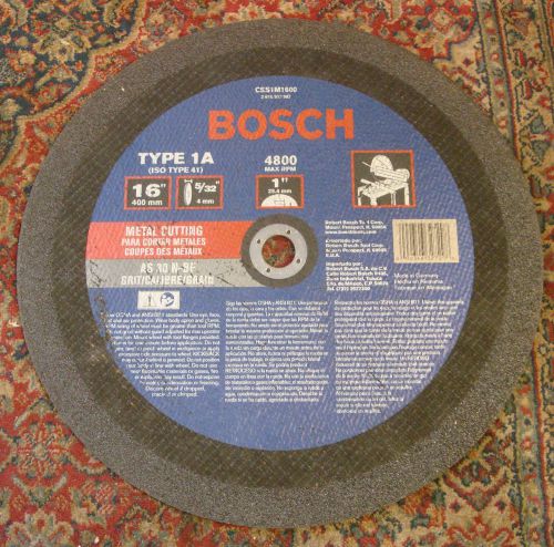 New Bosch CSS1M1600 Metal Cutting Stationary Abrasive Saw Wheel 16 x 5/32 x 1