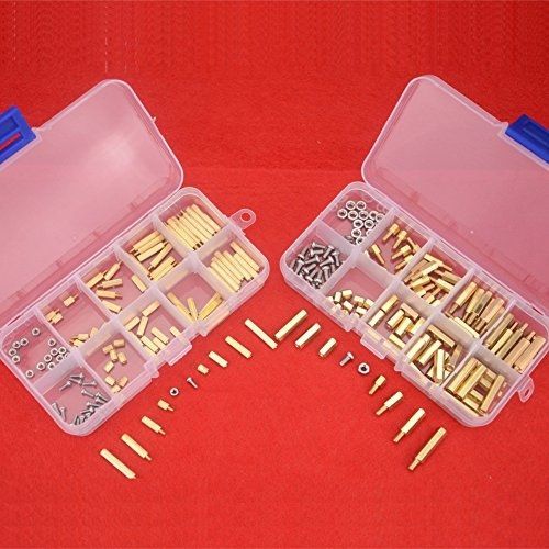 Hilitchi 240pcs m2 and m3 brass spacer standoff screw nut assortment kit for sale