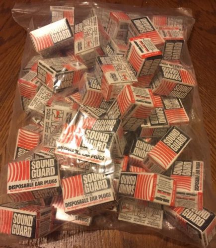 Lot of 50 Pairs Sound Guard Disposable Ear Plugs Safety
