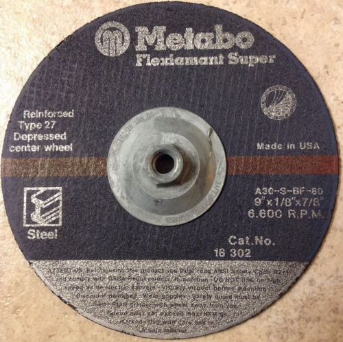 10 METABO 9&#034;x1/8&#034;x7/8&#034;, Reinforced Type 27,Depressed Center Cutting Wheel, A30-R