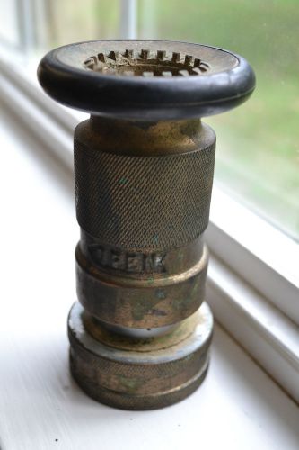 Vintage 2 3/8&#034; base solid brass fire hose water  nozzle antique for sale