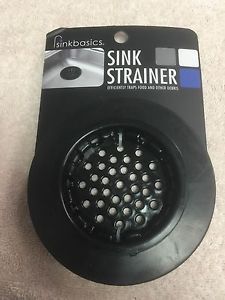 Sink Strainer, Efficiently Traps Food &amp; Other Debris, By Sink Basics, Black Rim