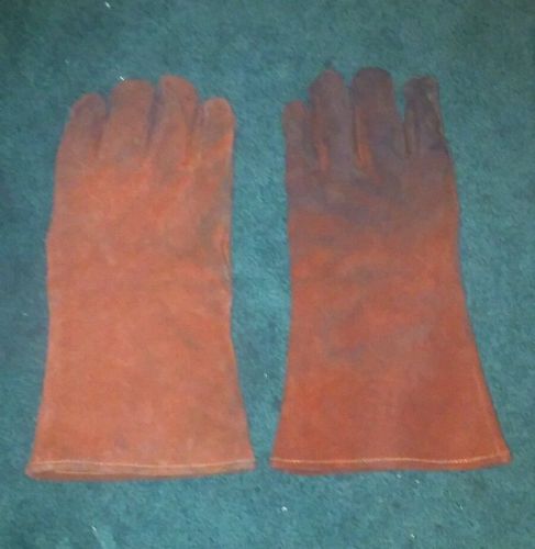 13&#034; Heavy Duty ORANGE Welding Gloves Split Cowhide