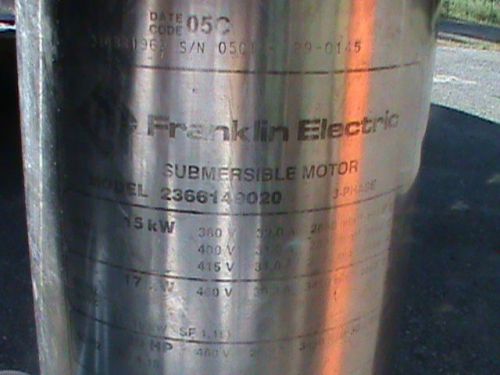 Well Pump, Franklin/Berkley combo 20 hp, 200gpm, free shipping