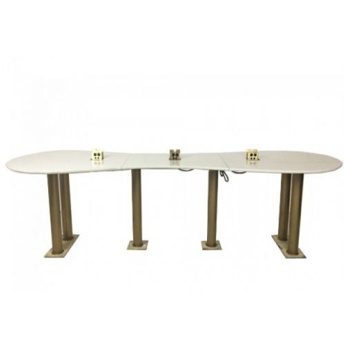 136&#034; bone granite curvlinear table for conference room for sale