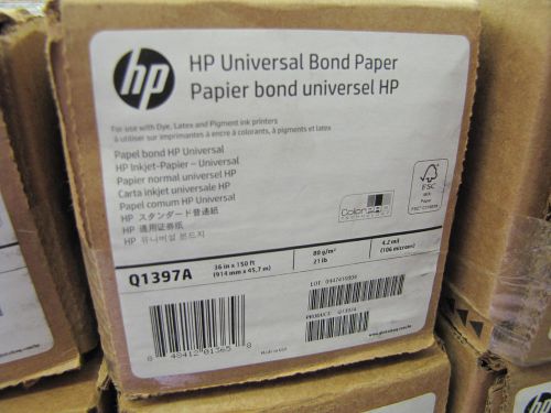 HP Unversial Bond Paper ~ Q1397A ~ 36&#034; x 150&#039; ~ 21# 4.2mil / 106 microns