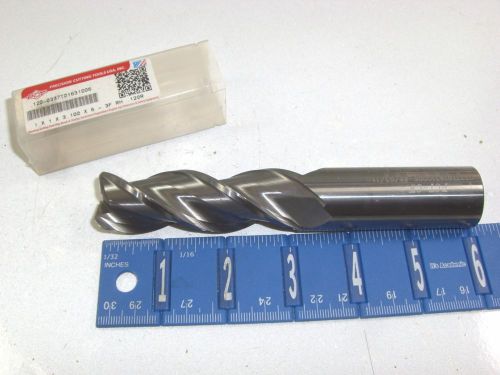PCT 1&#034; 3-FLUTE XL SOLID CARBIDE END MILL .120&#034; RADIUS
