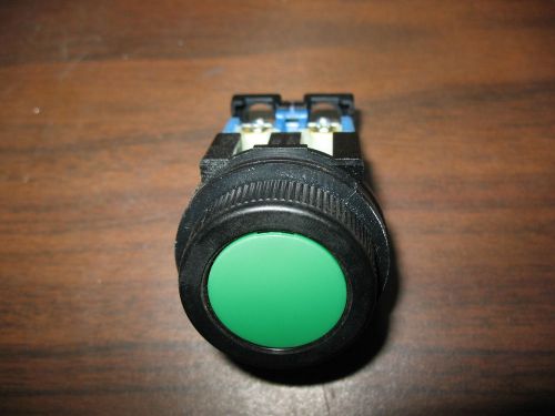 Fuji AR30F0R Green 33.5 MM Flush Momentary Push Button with N.O. Contact