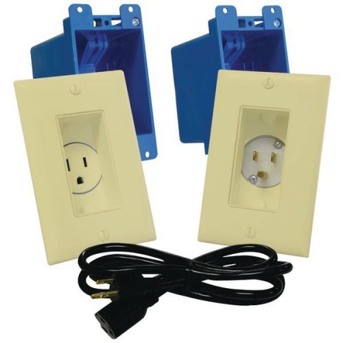 Midlite A46-I decor Recessed Receptacle &amp; Power Inlet Kit - Cream