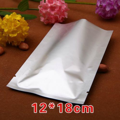 12*18cm Pure Aluminum Flat Foil Heat Seal Vacuum Package Bag Tea Powder 100PCS