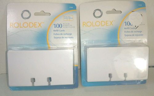 2pk- Rolodex Rotary File Card Refill Unruled  2-1/4&#034; x 4&#034; 100 card each pack New