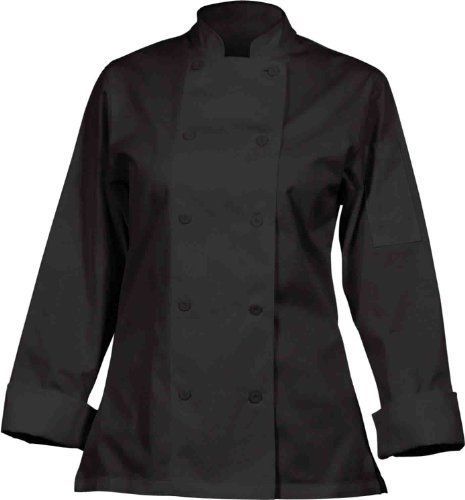 Chef Works CWLJ-BLK Women`s Executive Chef Coat, Black, Size S , New, Free Shipp
