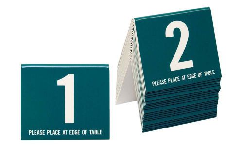 Plastic Table Numbers 1-20, Tent Style, Teal w/white number, Free shipping