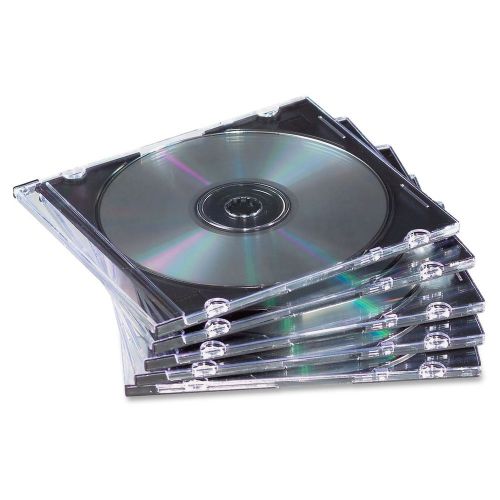 Fellowes Slim Jewel Cases - 25 Pack - Jewel Case - Book Fold - Polystyrene - Cle