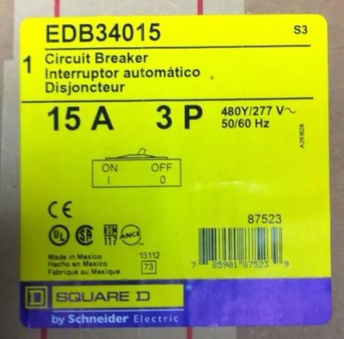 SQUARE D 3 POLE 15 AMP CIRCUIT BREAKER  EDB34015