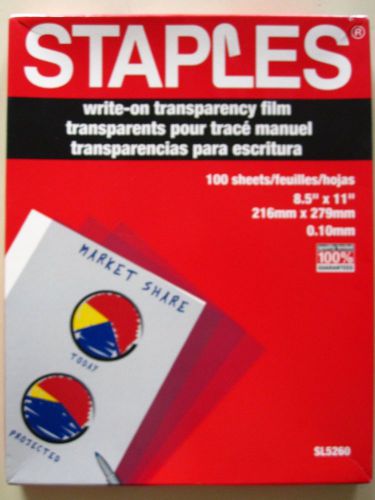Staples SL5260 Write-on Transparency Film 83 Sheets - 8.5&#034; X 11&#034;  FREE SHIPPING