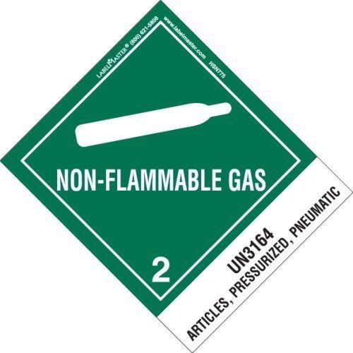 Labelmaster? Labelmaster HSN7750 Non-Flammable Gas Label, UN3164 Articles,