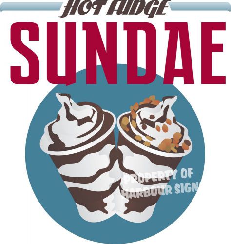 Hot Fudge Sundae Food Truck Concession Trailer Ice Cream Cart Decal 14&#034;